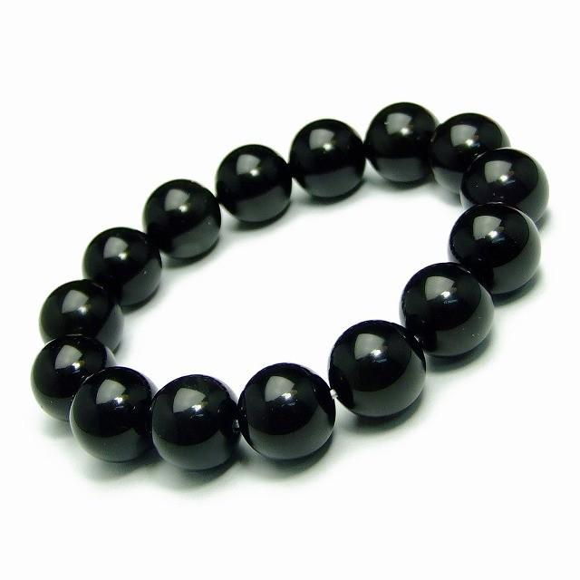 ≪b3-30601E≫ 送料無料有 14mm オブシディアン 黒曜石 ブレスレット