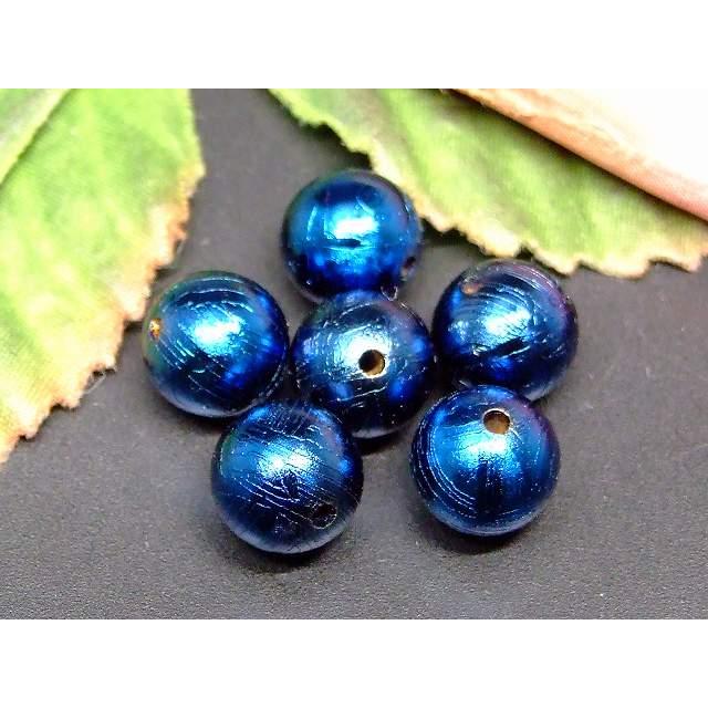 天然石 パワーストーン 30858D ブルーギベオン 鉄隕石 5A 10mm 1粒売り