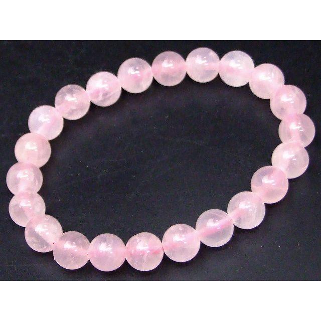 ≪31401A≫8mm ローズクォーツ ブレスレット 内径17cm 短連 半連 送料