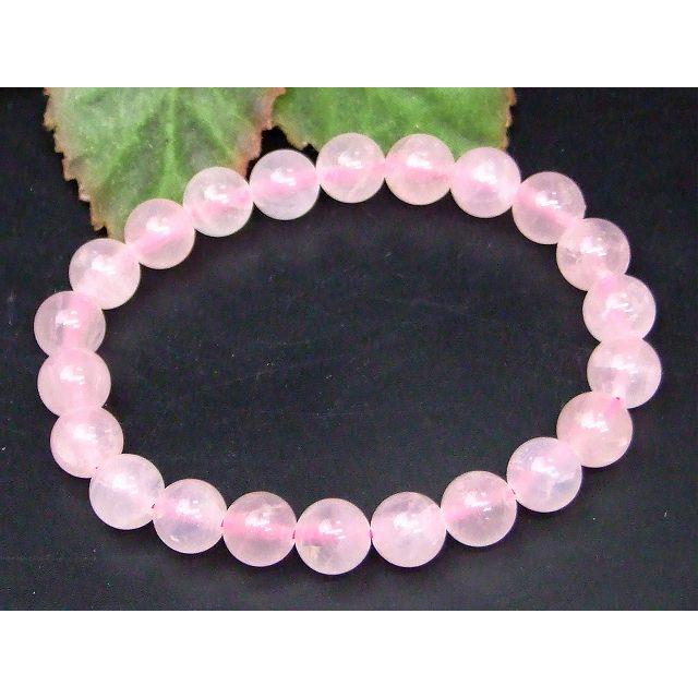 ≪31401A≫8mm ローズクォーツ ブレスレット 内径17cm 短連 半連 送料