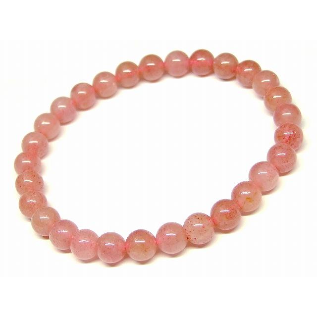 天然石★ブレスレット ストロベリークォーツ ♪ 383 天然石☆ブレスレット ストロベリークォーツ ♪ 383