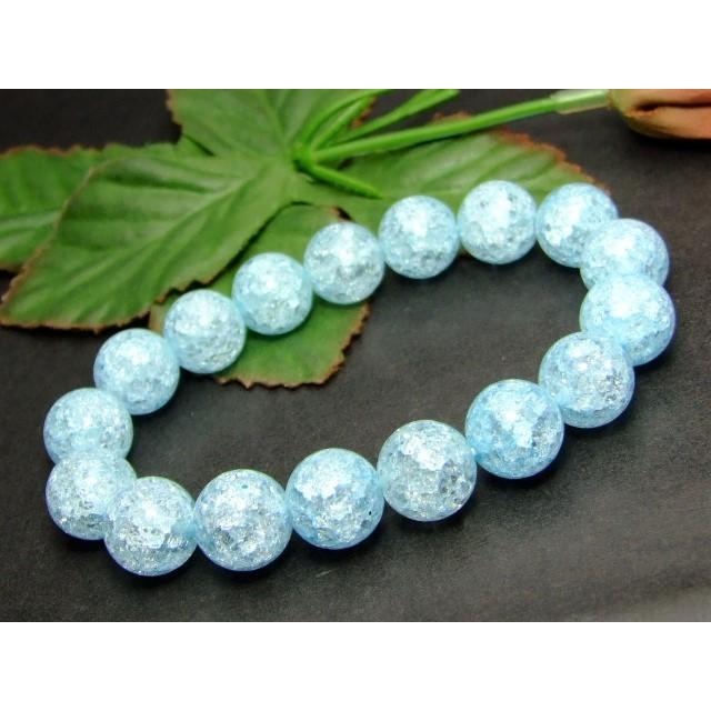 ≪31483A≫○送料無料有○卸550円○12mm○水色 クラック水晶○爆裂水晶