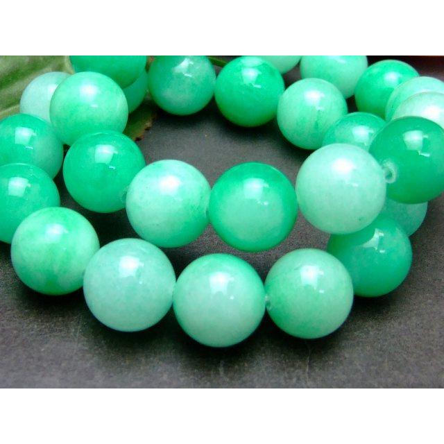 天然石 パワーストーン 33407F 16mm AA 白緑 翡翠 ヒスイ 半連