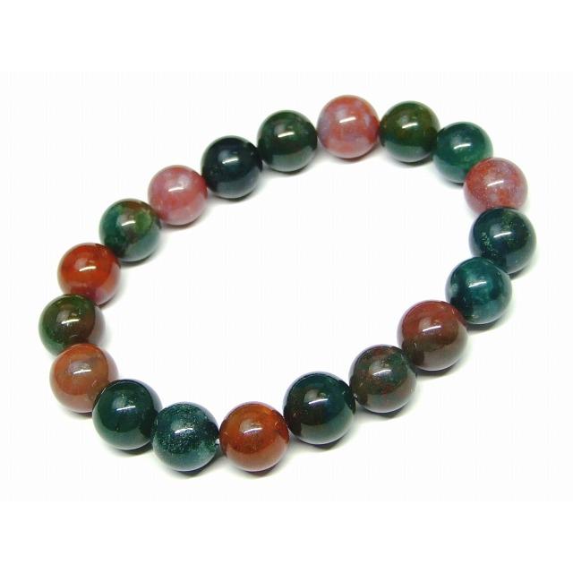 ≪33421D≫○10mm○ブラッドストーン○花色系○ブレスレット