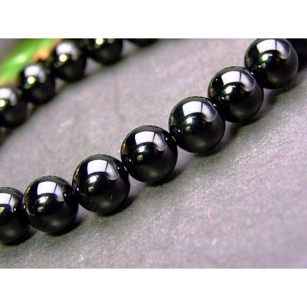 ≪b3-34201A≫8mm○最高級5A○ブラックオニキス○ブレスレット 内径