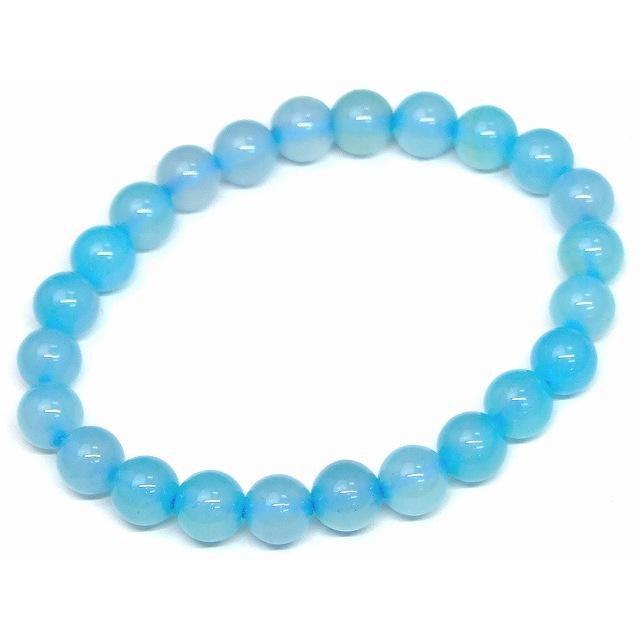 ≪34241≫ブルーカルセドニー 8mm AAA ブレスレット 内径17cm 送料無料 