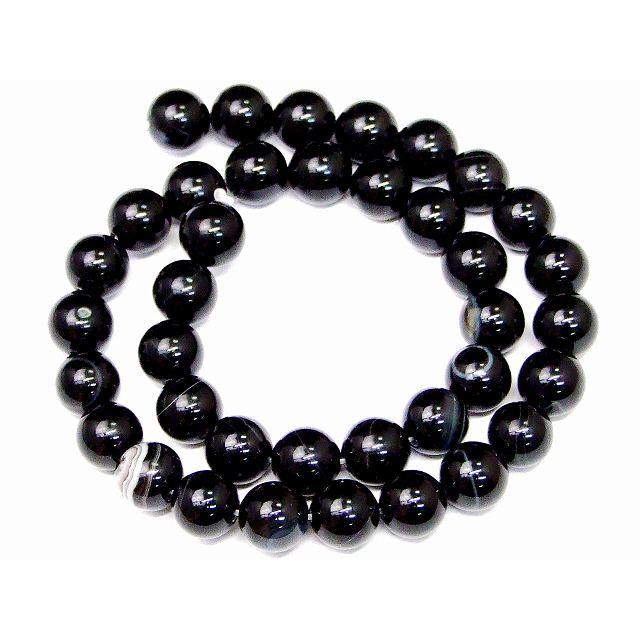 ≪g3-460F≫縞オニキス○10mm○A○1連39cm 通し針、解説書、1mゴム