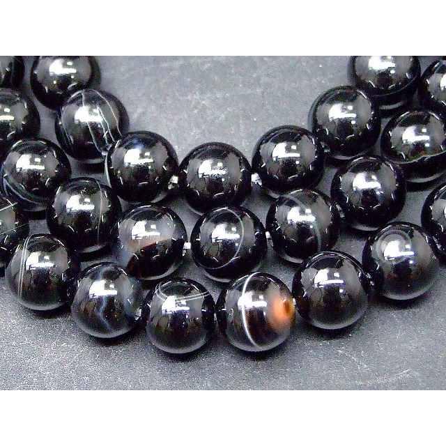 ≪g3-460F≫縞オニキス○10mm○A○1連39cm 通し針、解説書、1mゴム