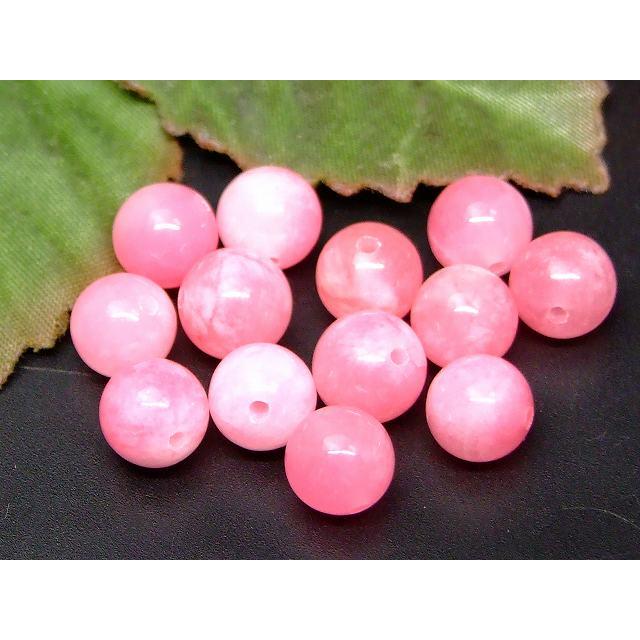 天然石 パワーストーン 49015A 白ピンク翡翠 ヒスイ 8mm 1粒売り