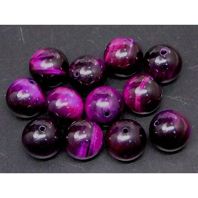 天然石 パワーストーン 49091E パープルタイガーアイ 14mm 1粒売り 紫