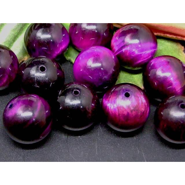 天然石 パワーストーン 49091E パープルタイガーアイ 14mm 1粒売り 紫