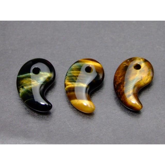 ≪49532W≫ 1個売り 12×18mm A 勾玉 タイガーアイ 青黄虎目石