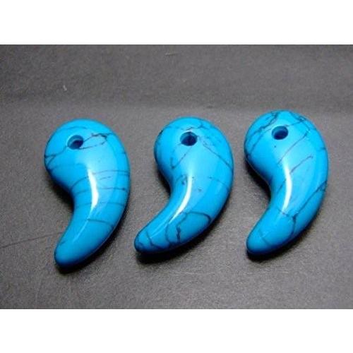 49534E 31×17mm 勾玉 1個売り ターコイズ 送料無料有 人工石