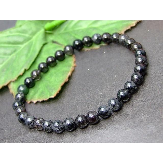 天然石 パワーストーン 50935 5mm A ブラック ルチル クォーツ 針水晶