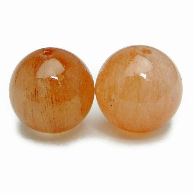 パワーストーン④ 天然石 パワーストーン 51117 1粒売り 14mm AAA オレンジ ラビットヘア