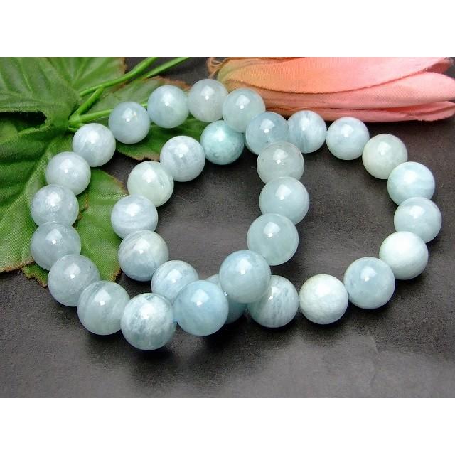 天然石 パワーストーン 51857 12mm A アクアマリン ブレスレット 内径