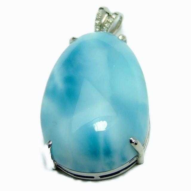 ラリマーネックレス 天然石 パワーストーン 53515 高級 5A 19mm×25mm ラリマー ペンダント