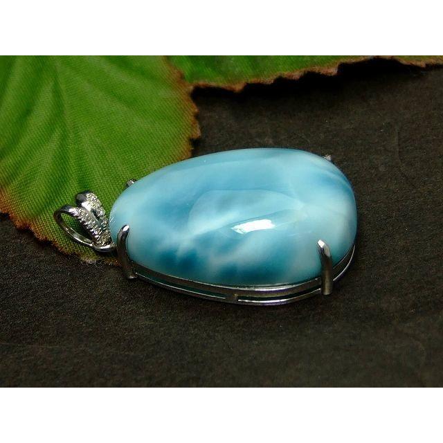 ラリマーネックレス 天然石 パワーストーン 53515 高級 5A 19mm×25mm ラリマー ペンダント