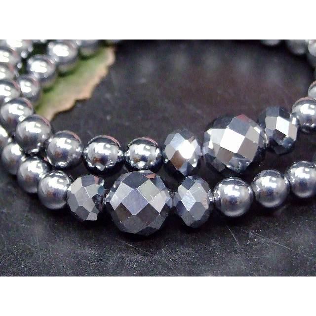 天然石 パワーストーン 55867 テラヘルツ 6mm/10mm A 64面カット