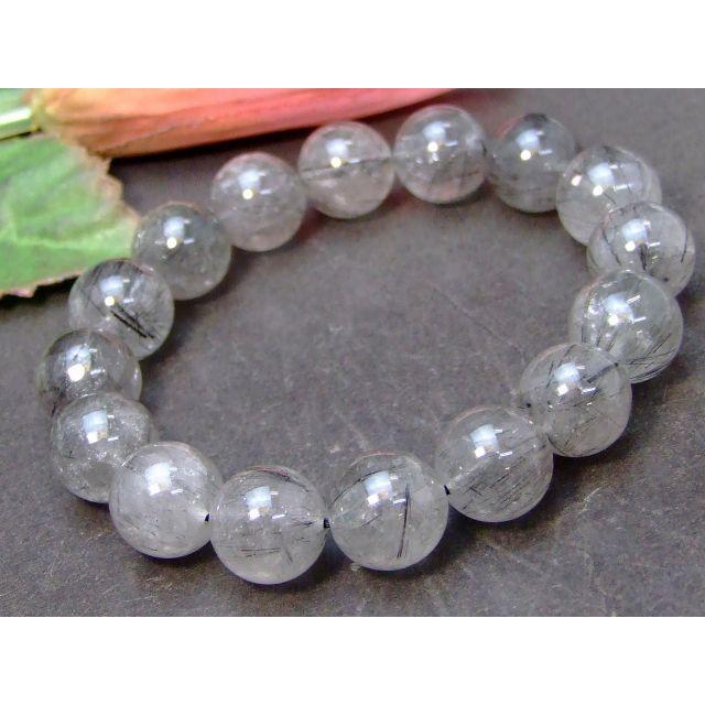 天然石 パワーストーン 57090 ブラックルチルクォーツ A+ 13mm 