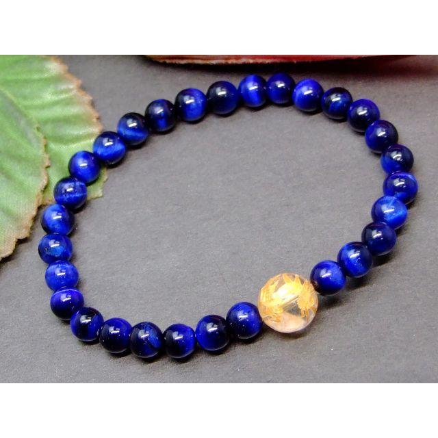 【天然石】マリンブルータイガーアイブレスレット【8mm玉】【16cm径】 天然石】マリンブルータイガーアイブレスレット【8mm玉】【16cm径】