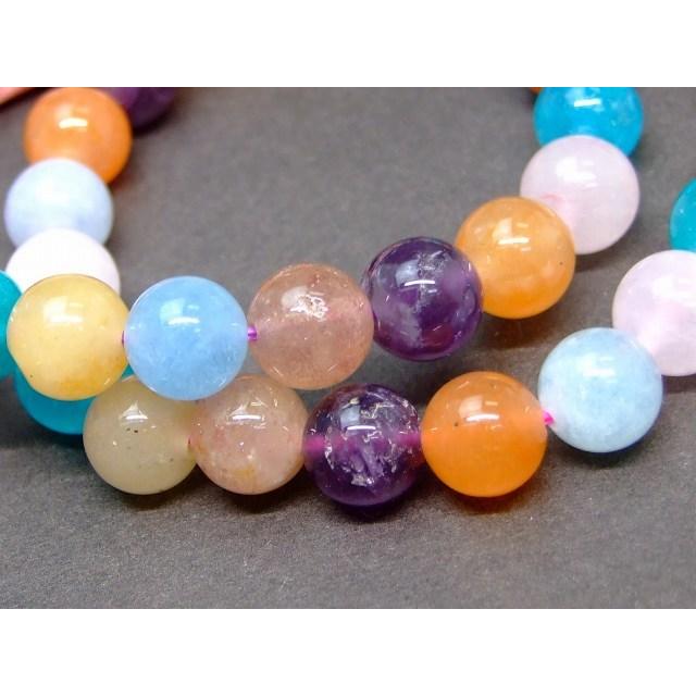 天然石 パワーストーン 60054 8mm アクアマリン アメジスト ローズ