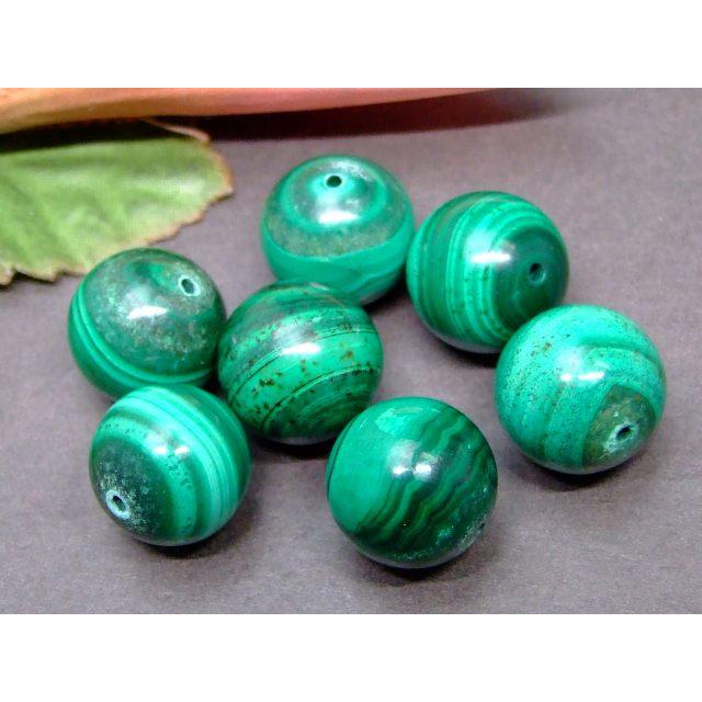 天然石 パワーストーン 62553 15mm A 1粒売り マラカイト 送料無料有