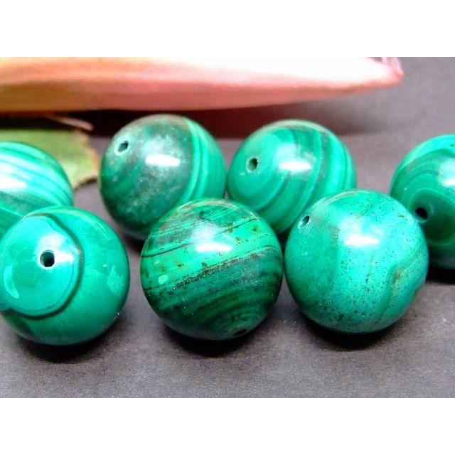 天然石 パワーストーン 62553 15mm A 1粒売り マラカイト 送料無料有