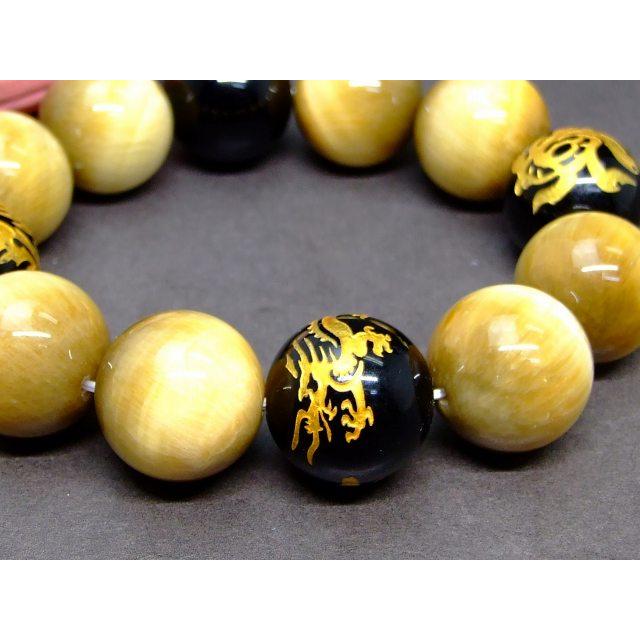 天然石 パワーストーン 62625 18mm ゴールドタイガーアイ ホワイト 虎