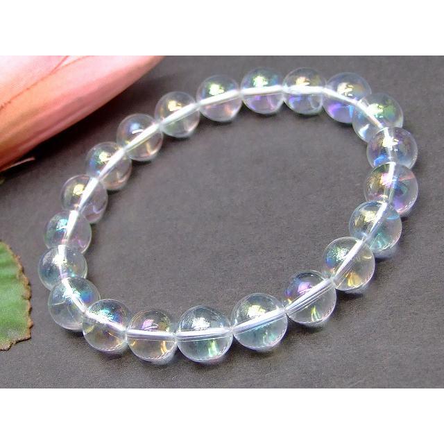 とても綺麗なアクアオーラ水晶！ 天然石 パワーストーン 63461 今月30％OFF 10mm A アクアオーラ