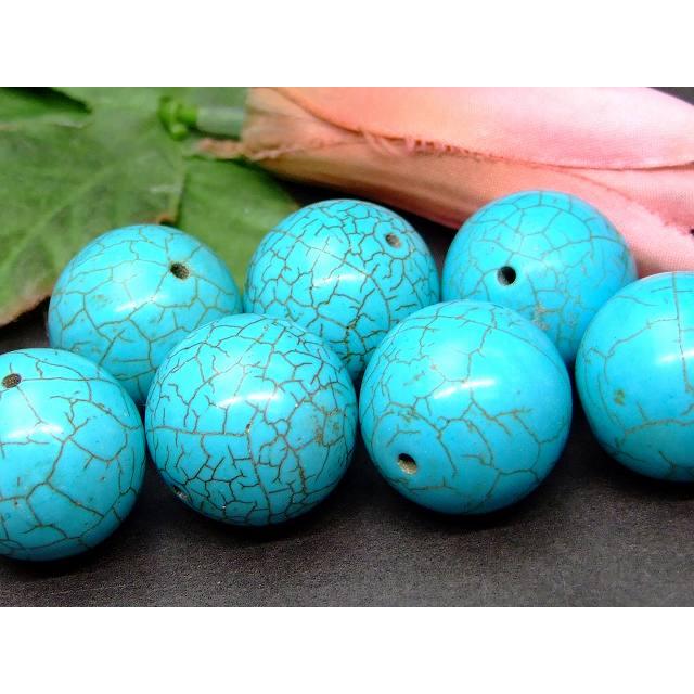 人工石 パワーストーン 63570 ターコイズ 22mm 1粒売り トルコ石