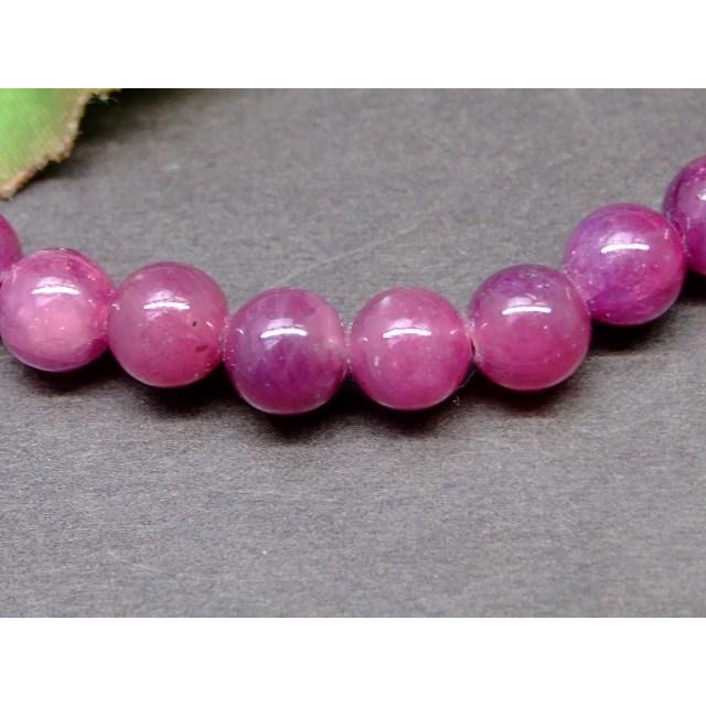 天然石 パワーストーン 63656 鑑別書付き ルビー AA 6mm ブレスレット