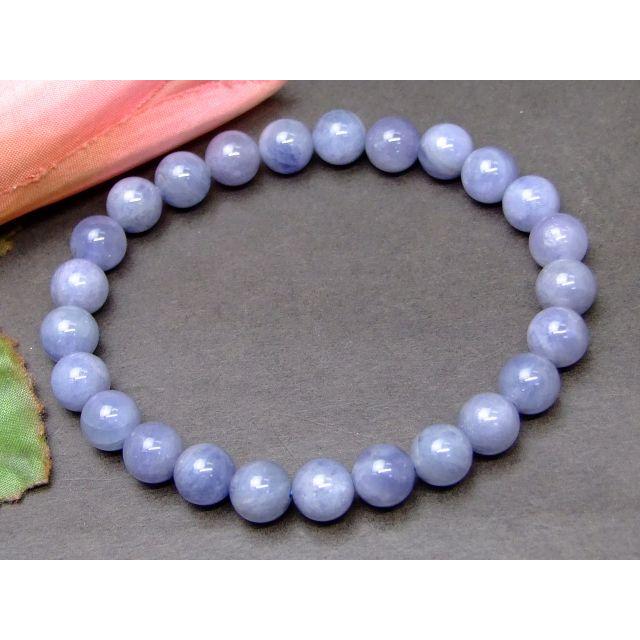 天然石 パワーストーン 63778 鑑別書付き タンザナイト 8mm AA