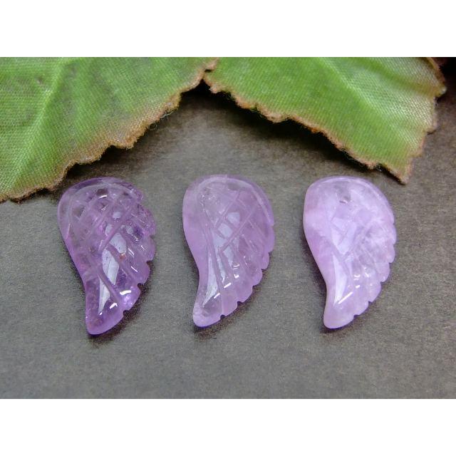 天然石 パワーストーン 64348 天使の羽 彫り 18mm×10mm 1個売り