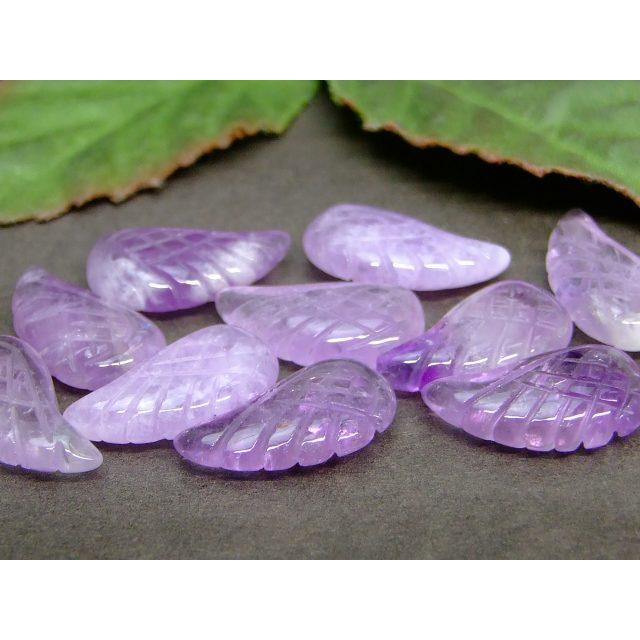 天然石 パワーストーン 64348 天使の羽 彫り 18mm×10mm 1個売り