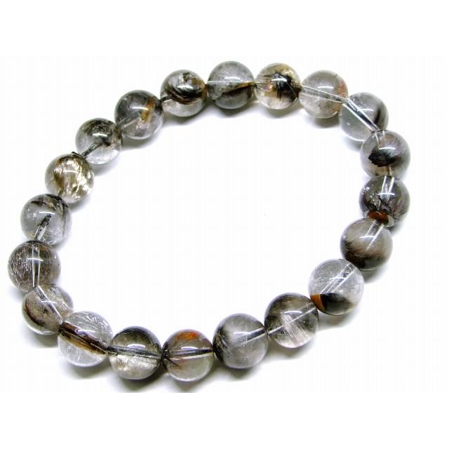 さり気なくカッコいいと思います。☆プラチナルチルクォーツ☆11ミリ トップクォリティ]プラチナルチルクォーツブレスレット（約11.5mm玉