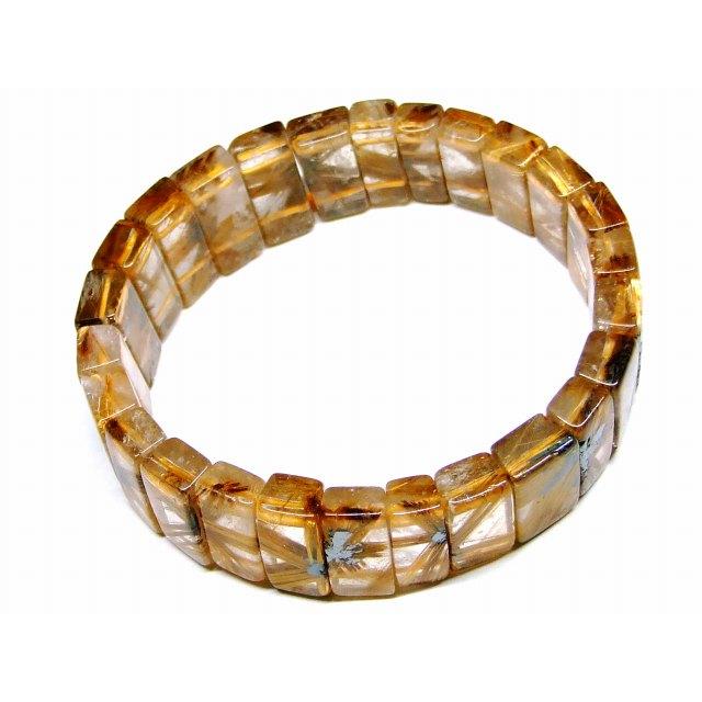 天然石 パワーストーン 65499 太陽ルチルクォーツ 針水晶 18mm×8mm 4A