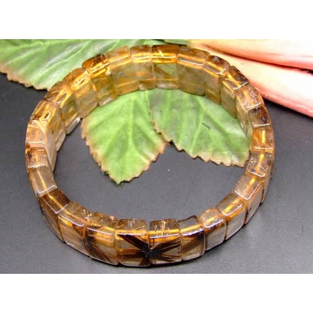 天然石 パワーストーン 65499 太陽ルチルクォーツ 針水晶 18mm×8mm 4A