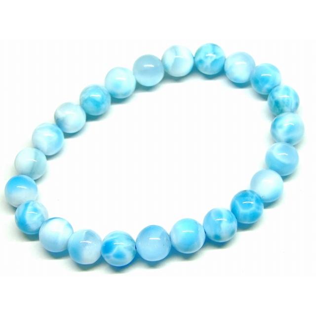 天然石 パワーストーン 65629 ラリマー 8mm AAA ドミニカ共和国産 