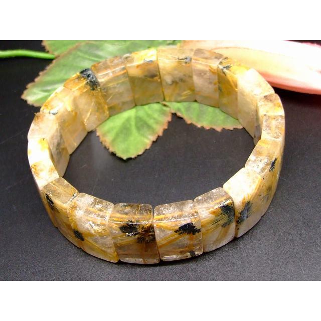 天然石 パワーストーン 65685 太陽ルチルクォーツ 針水晶 22mm×7mm AA