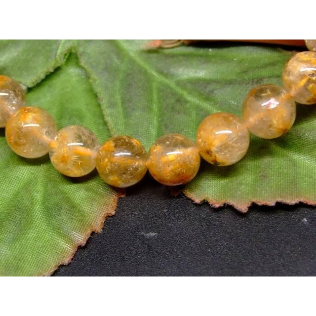 天然石 パワーストーン 65689 菊花タイチンルチルクォーツ 針水晶 8mm