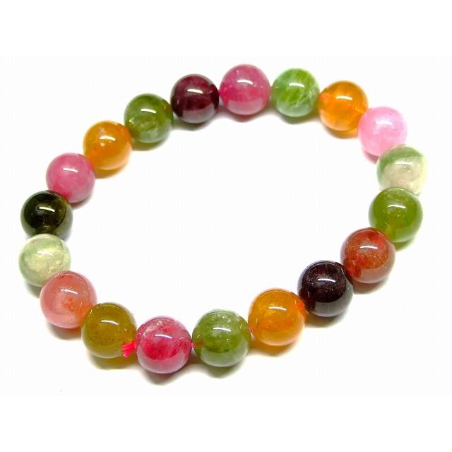 天然石 パワーストーン 65709 ミックストルマリン 電気石 10mm 3A+  