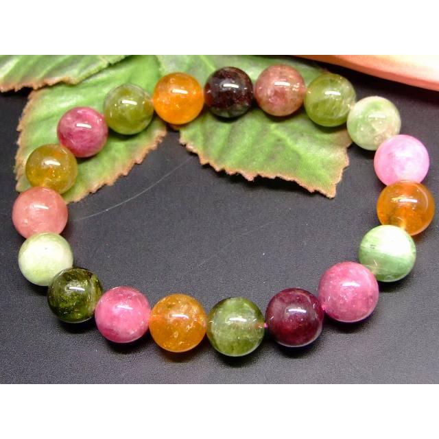 天然石 パワーストーン 65709 ミックストルマリン 電気石 10mm 3A+  