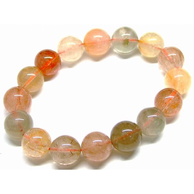 天然石 パワーストーン 65823 ミックスルチルクォーツ 針水晶 13mm