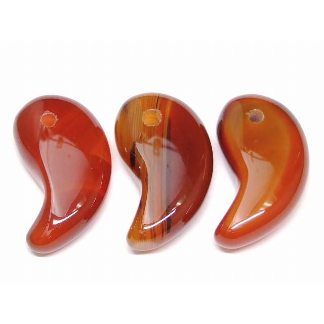 天然石 パワーストーン 66448Q 勾玉 赤瑪瑙 31×17mm 1個売り メノウ