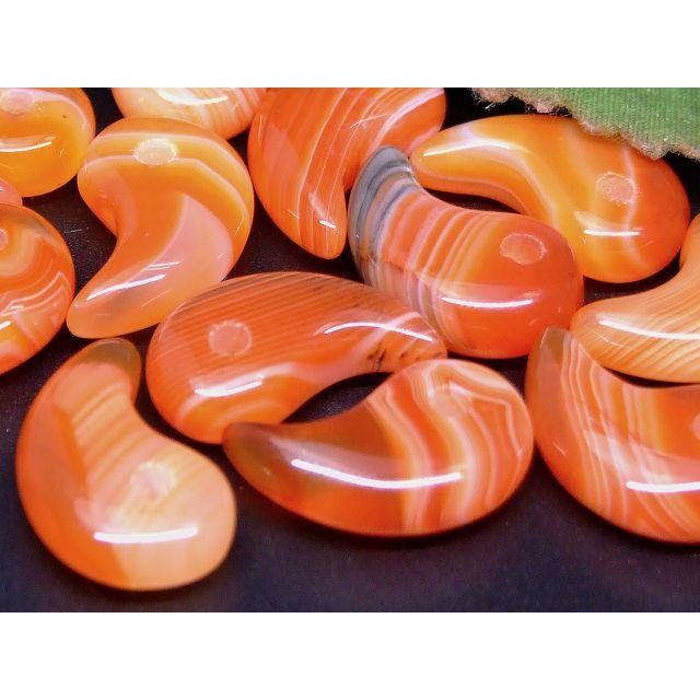 天然石 パワーストーン 66449H 縞瑪瑙 勾玉 18mm×12mm 3A 1個売り