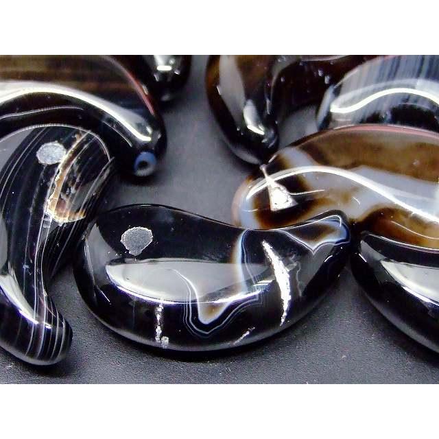 天然石 パワーストーン 66451F 今月の半額 わけあり 勾玉 オニキス 31