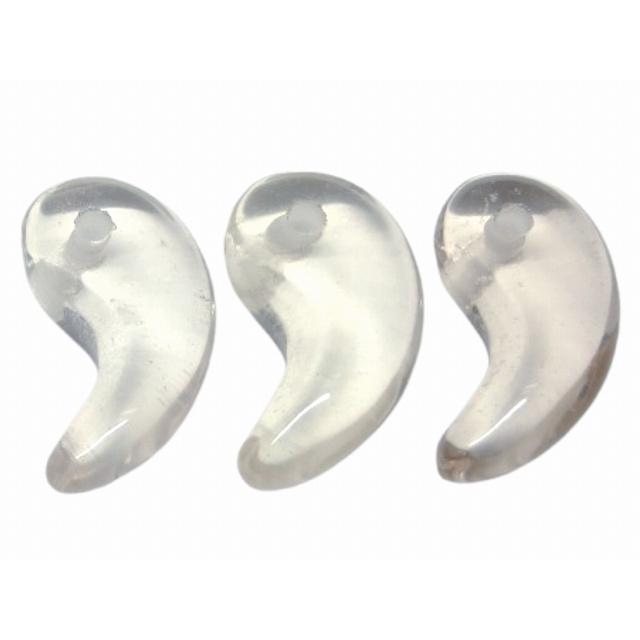 天然石 パワーストーン 66464 勾玉 茶色 水晶 31mm×17mm 1個売り