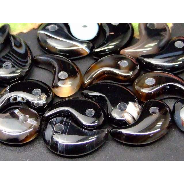 天然石 パワーストーン 66482E 勾玉 オニキス 18mm×12mm 1個売り 送料