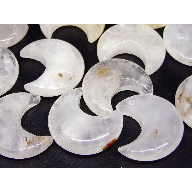 天然石 パワーストーン 66684C 今月の半額 わけあり 水晶 三日月型